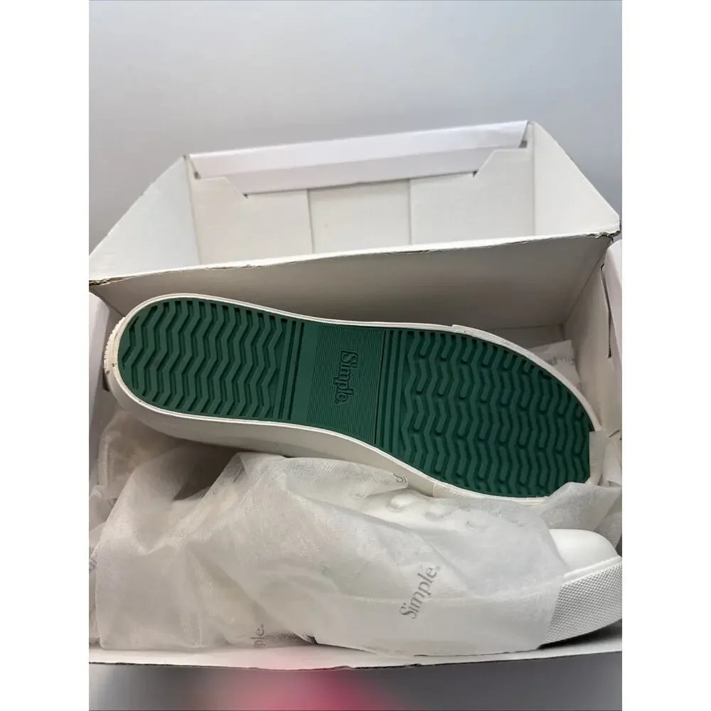 Simple Shoes S1 Organic Cotton Canvas Trainers White/White M12/W14